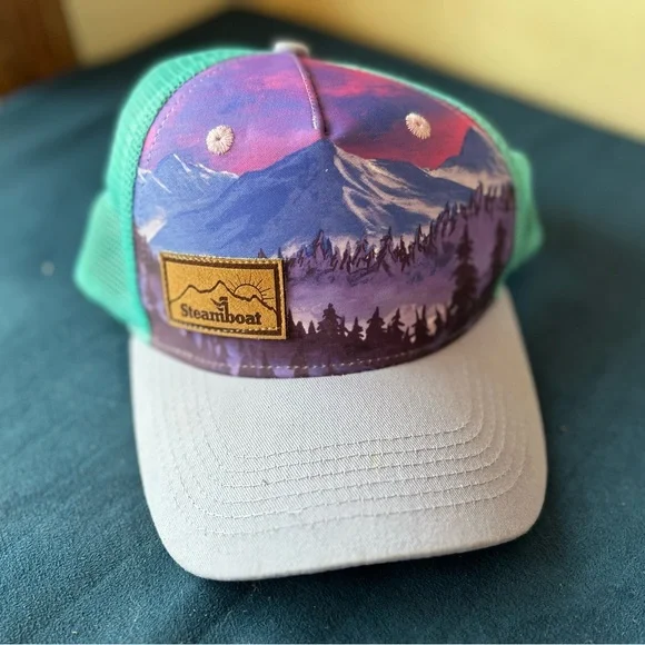 Purple and Teal Women's Mesh Hat - Picture 3 of 8